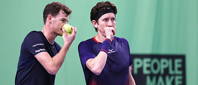 Jamie Murray and John-Patrick Smith in the semi-finals of the Murray Trophy - Glasgow