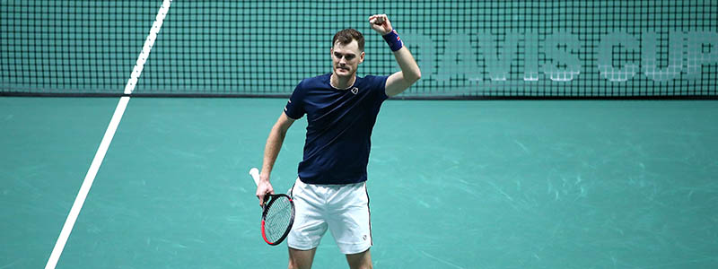 Jamie Murray waves to the crowd at the Davis Cup